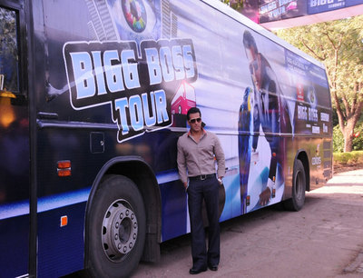 Bigg Boss host Salman Khan against the BB Tour bus